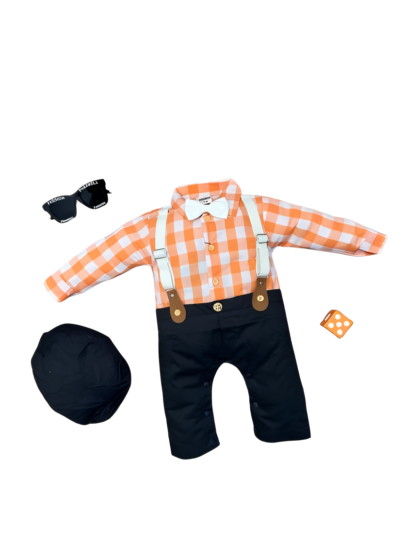 Baby Boy 3-Piece Cotton Romper Set With Cap