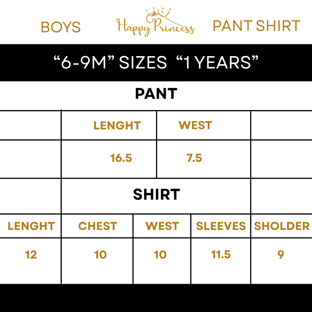 Sizes 1 to 6 Years