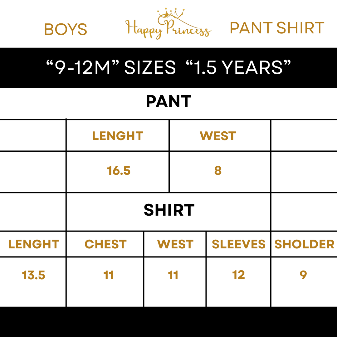 Sizes 1 to 6 Years