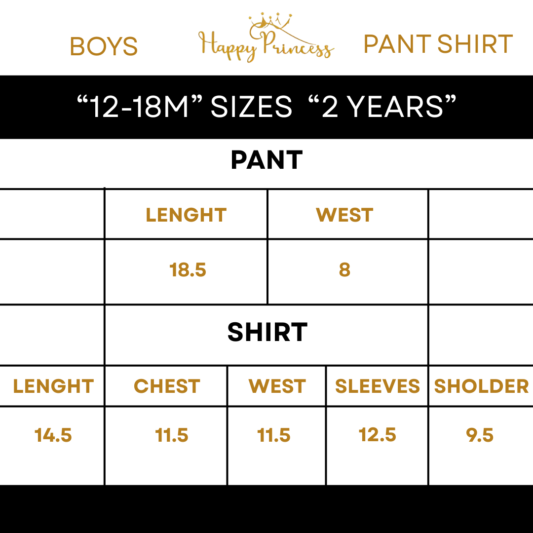 Sizes 1 to 6 Years
