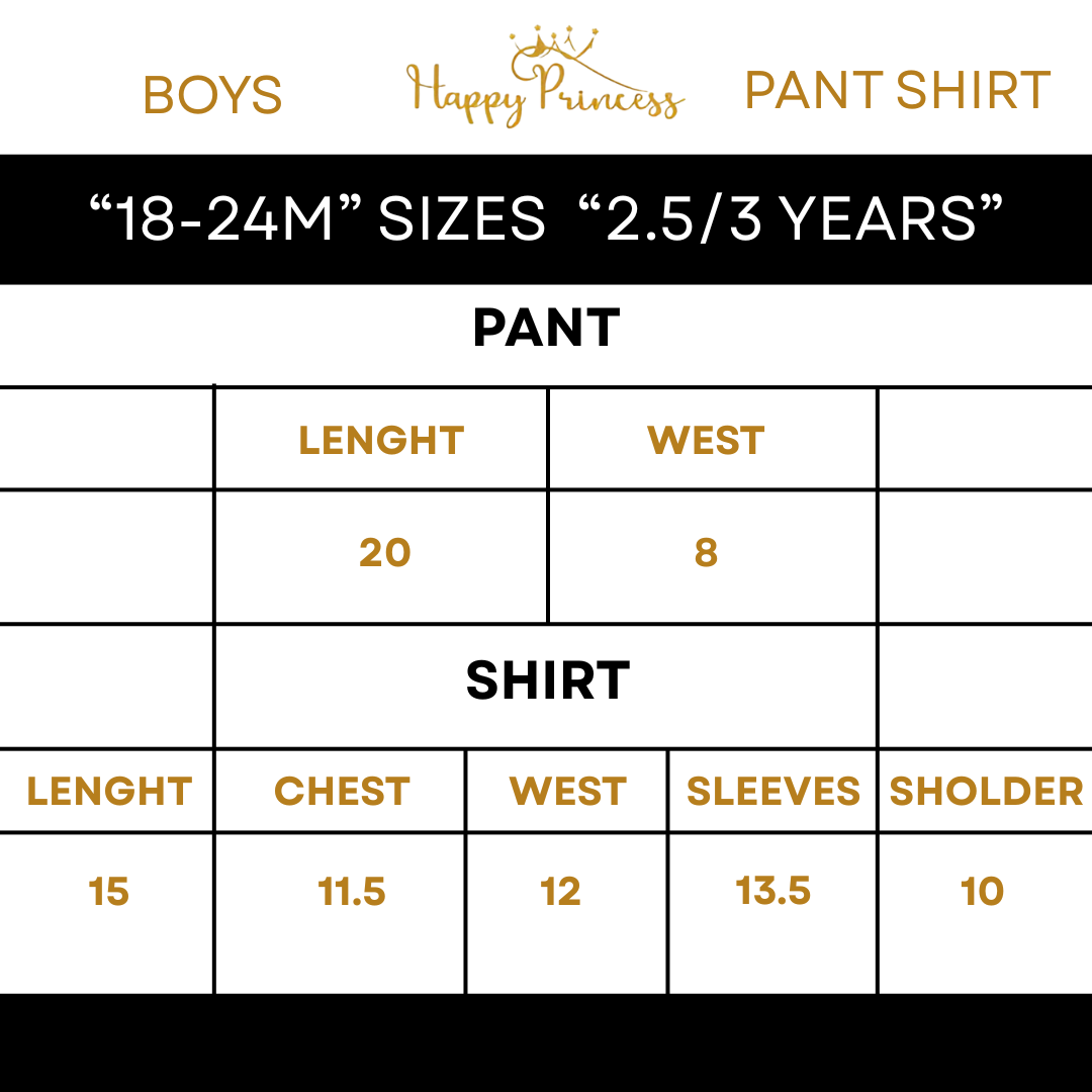 Sizes 1 to 6 Years