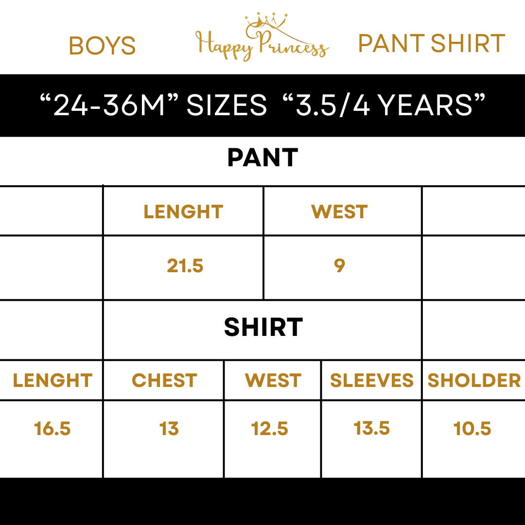 Sizes 1 to 6 Years