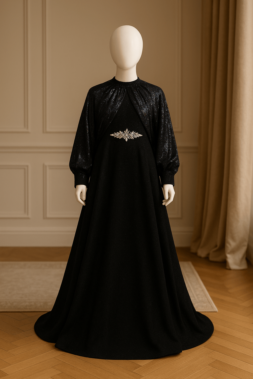 Turkish Style Moonlight Canon Silk Maxi with Koti