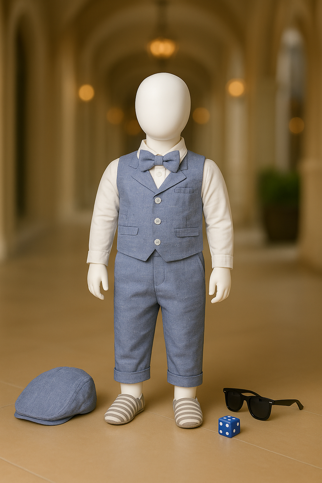 Baby Boy Blue Formal Romper