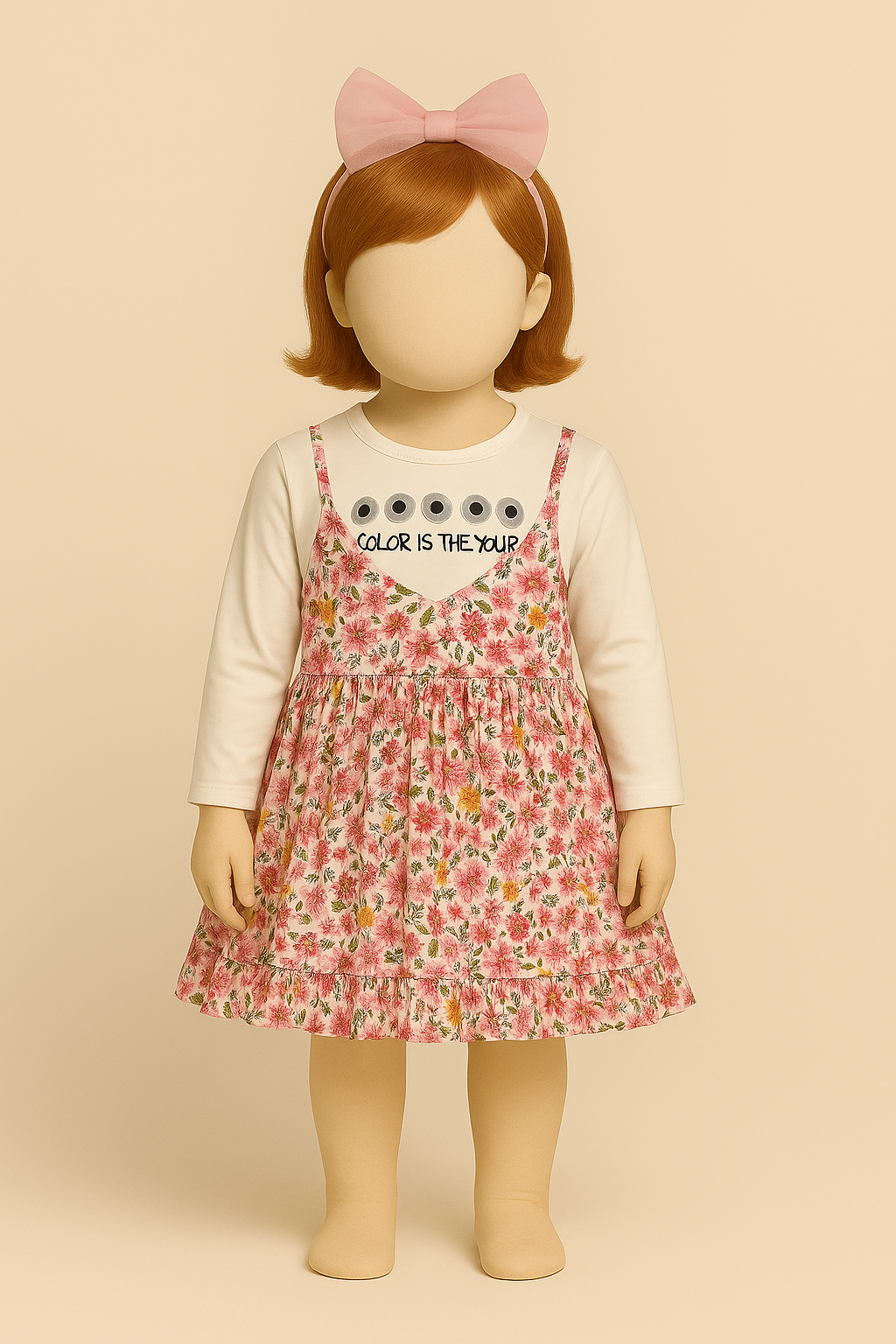 Floral Baby Top with Cream Inner Shirt