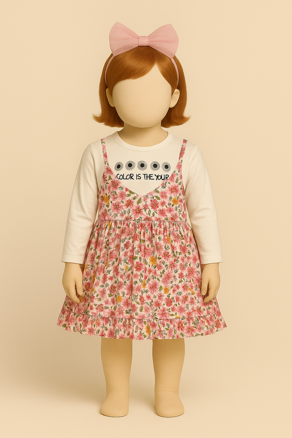 Floral Baby Top with Cream Inner Shirt