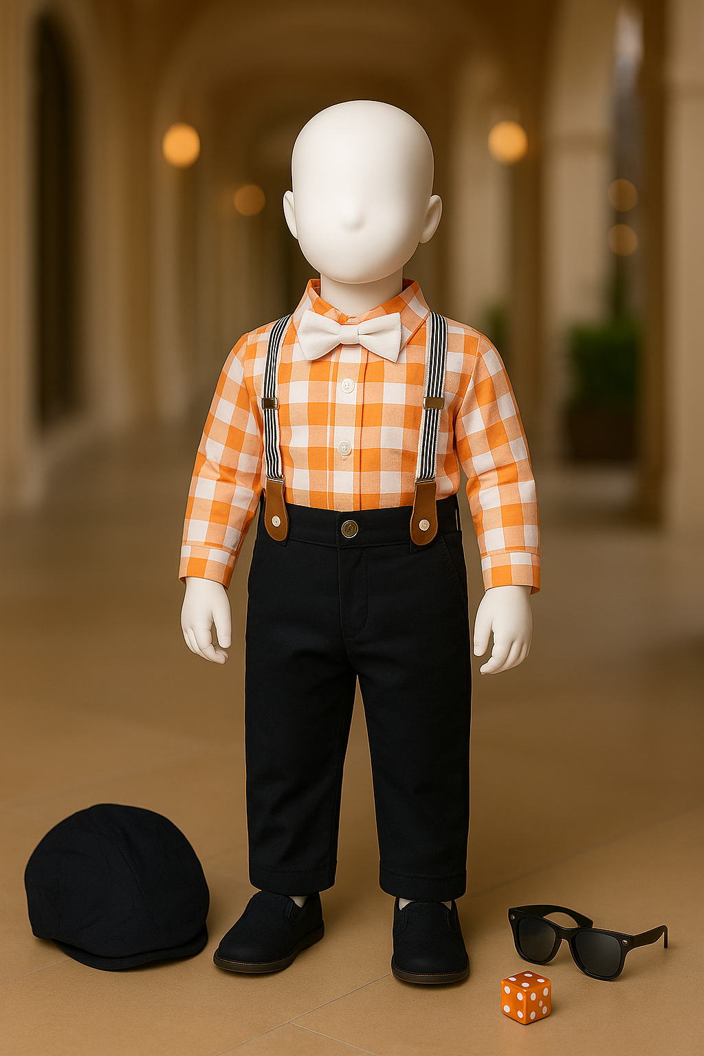 Baby Boy 3-Piece Cotton Romper Set With Cap