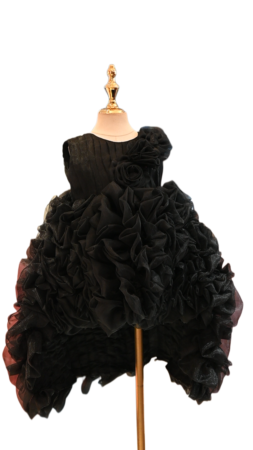 Peach, White & Black (High-Low Gown)