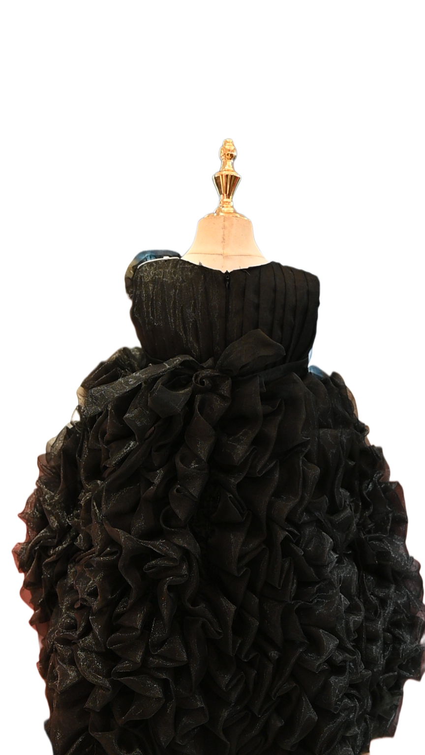 Peach, White & Black (High-Low Gown)