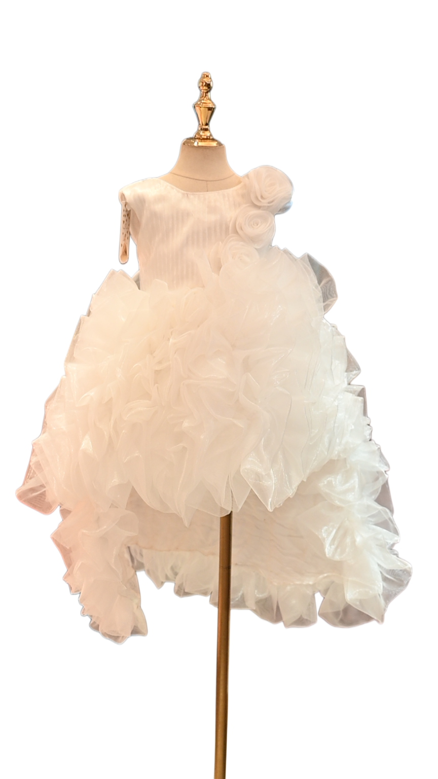 Peach, White & Black (High-Low Gown)