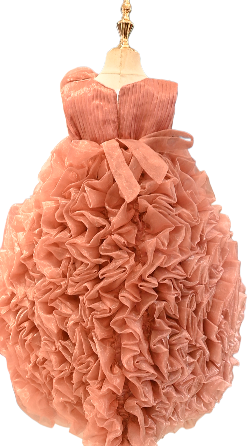 Peach, White & Black (High-Low Gown)