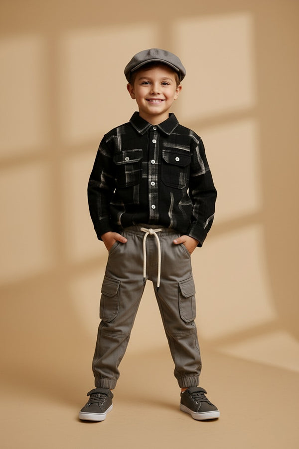 Classic Boys Pant Shirt Set with Cap | White 1 to 6 Years