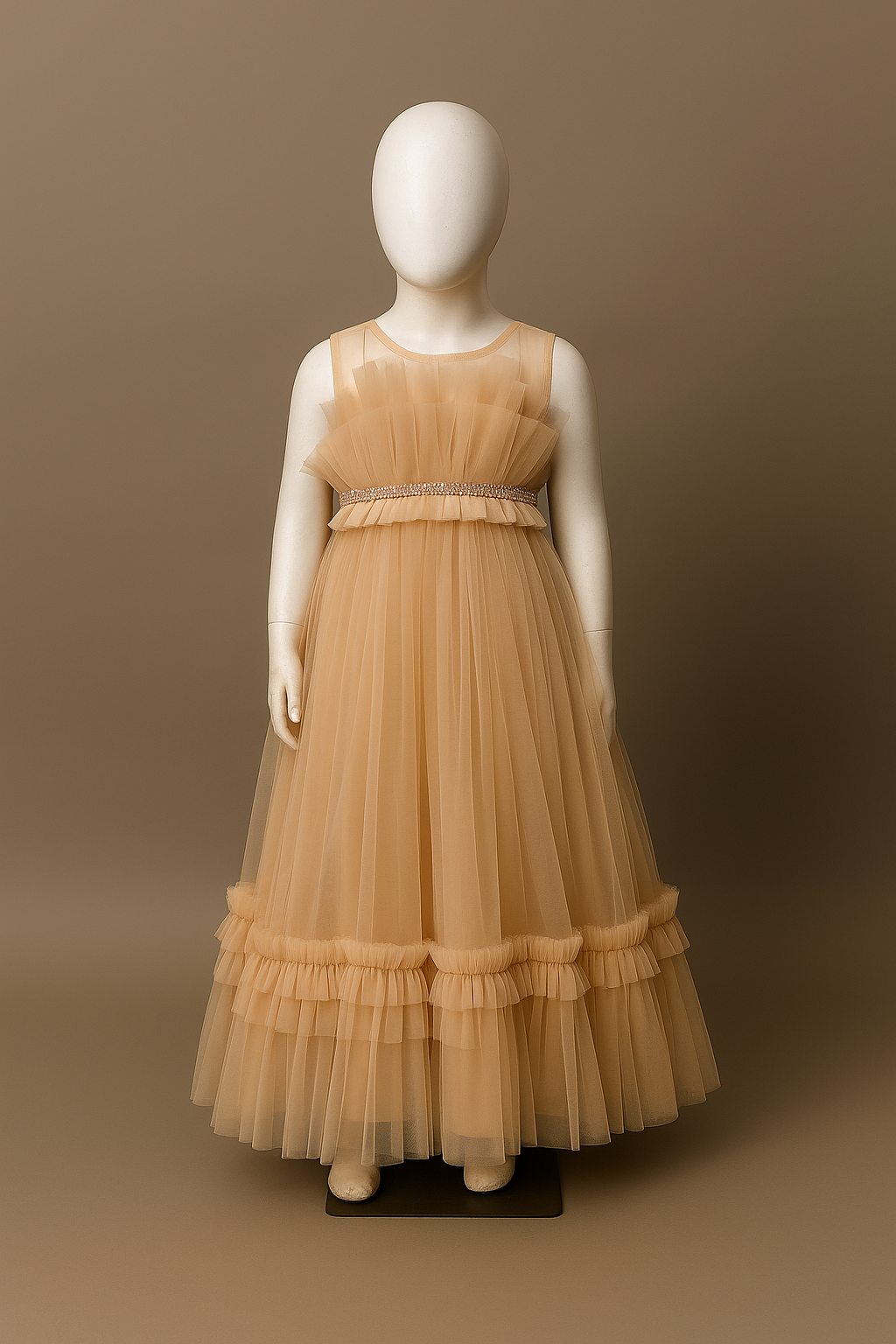 Elegant Red & Gold Party Maxi Dress