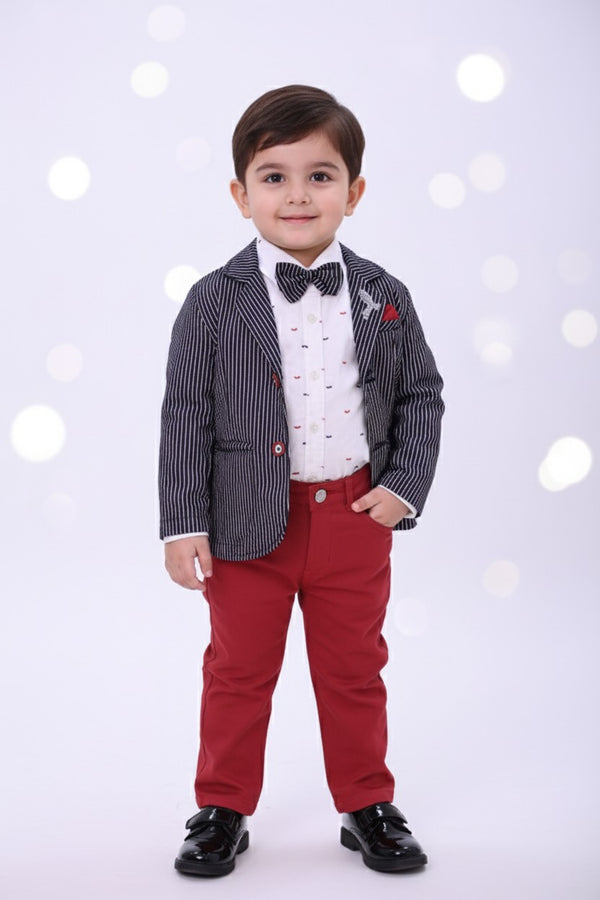 Boys White Pant Coat | Kids Formal Wear (1–5 Years) | Happy Princess