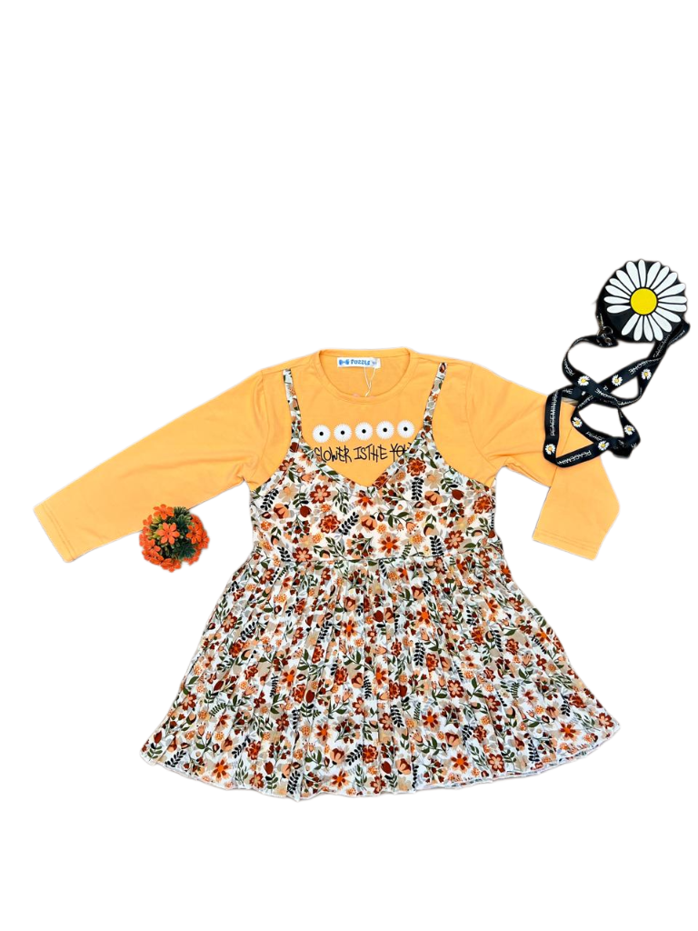 Yellow Floral Baby Top with Mustard Inner