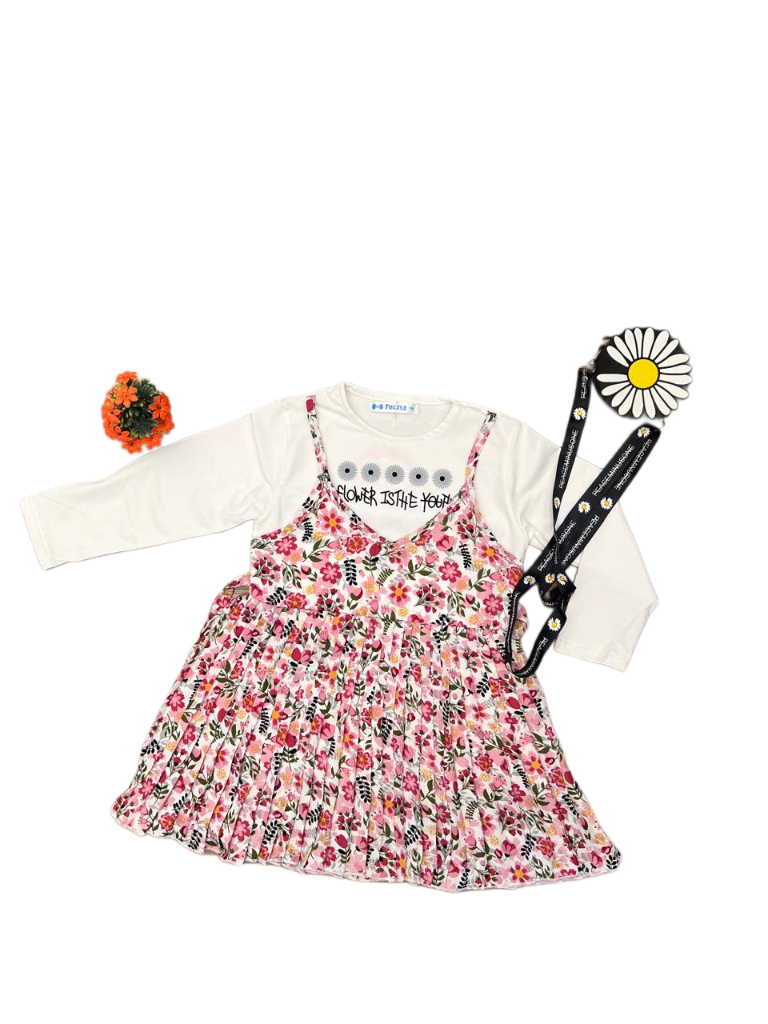 Floral Baby Top with Cream Inner Shirt