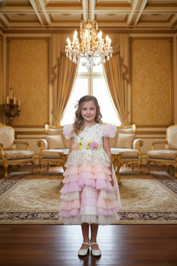 Tutu Tiered Flower Girl Dress