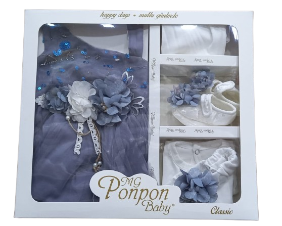 Newborn Baby Gift Set with Floral Dress
