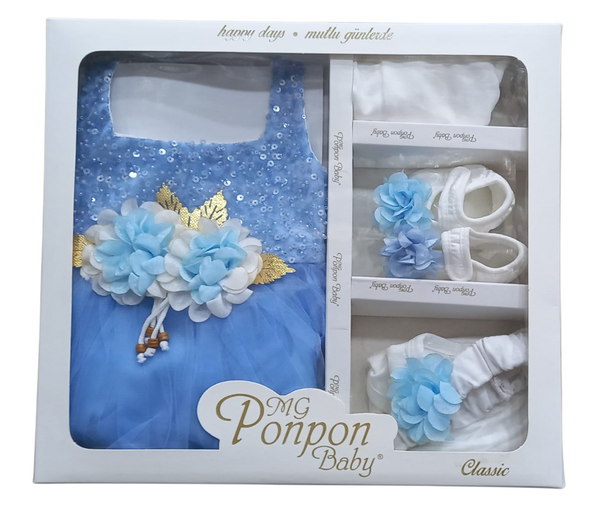 Newborn Baby Gift Set with Floral Embellishments