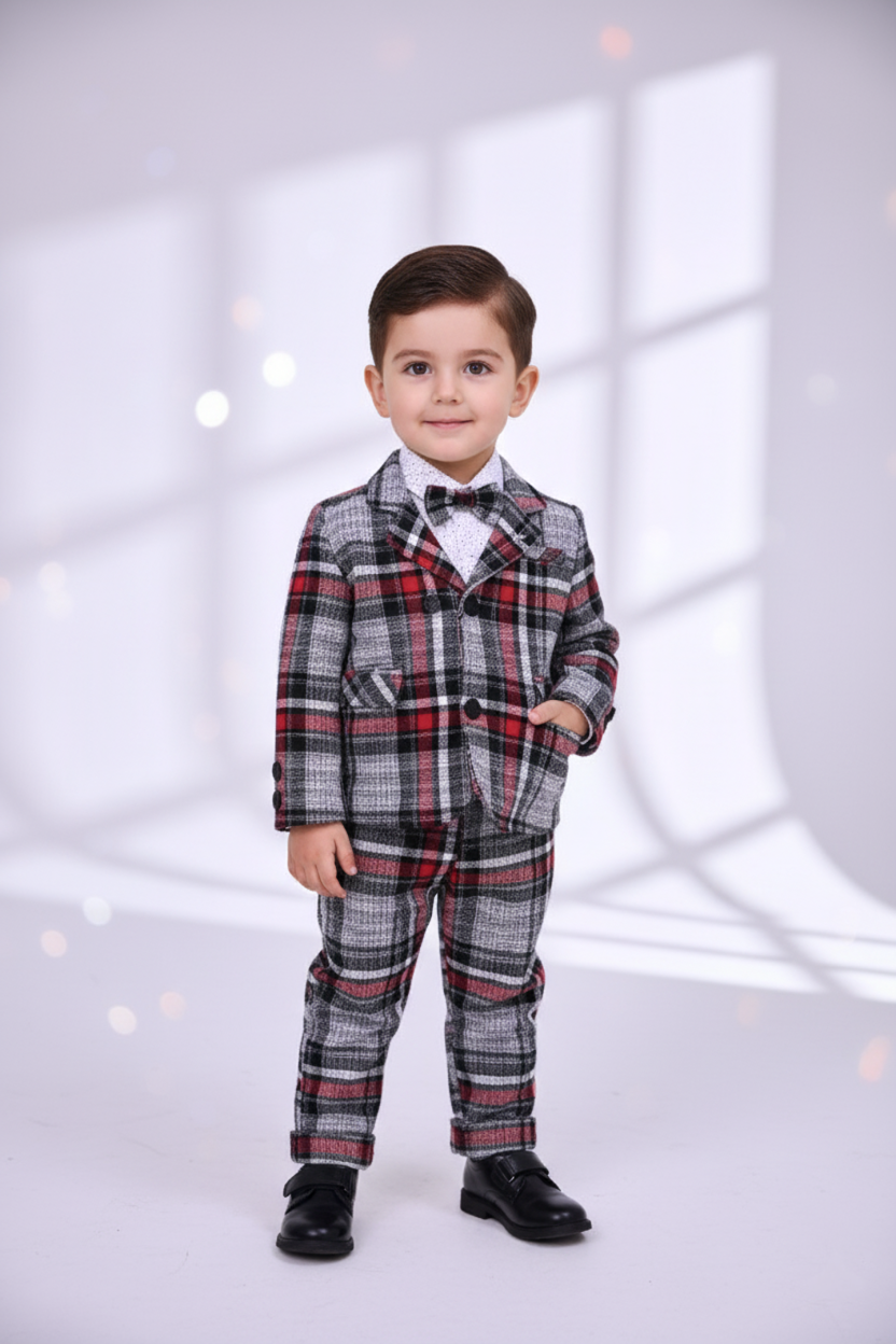 Boys White Pant Coat Set
